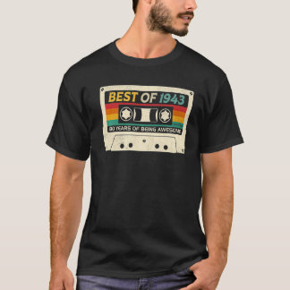 Best of 1943 Vintages 80. Geburtstagskassettenband T-Shirt