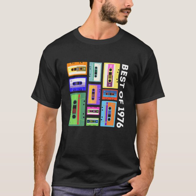 Best of 1976 Cassette Tape 80er 90S Retro Mixtape  T-Shirt (Vorderseite)