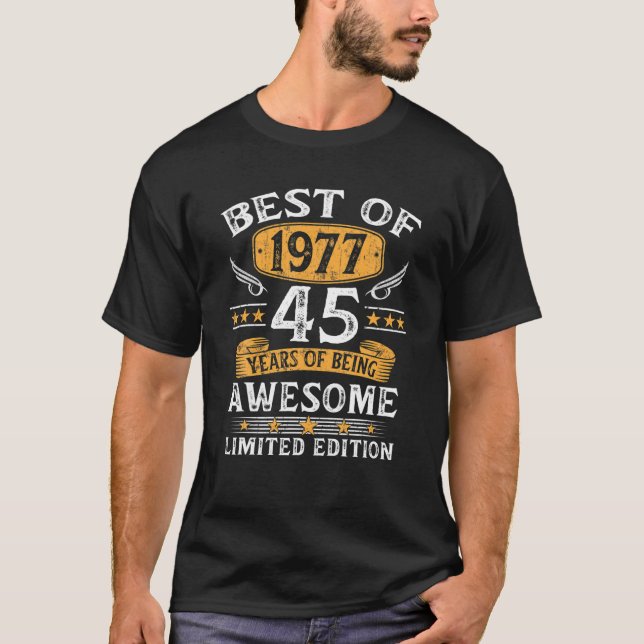Best Of 1977 45 Years Old Gifts 45Th Birthday Gift T-Shirt (Vorderseite)