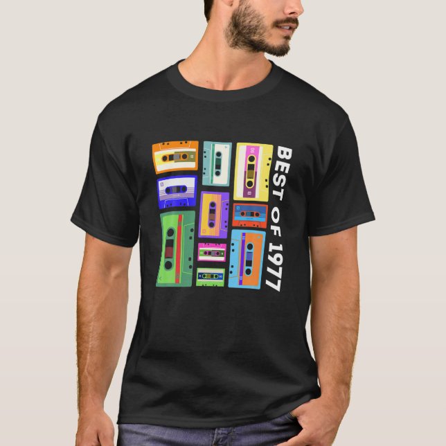 Best of 1977 Cassette Tape 80er 90S Retro Mixtape  T-Shirt (Vorderseite)