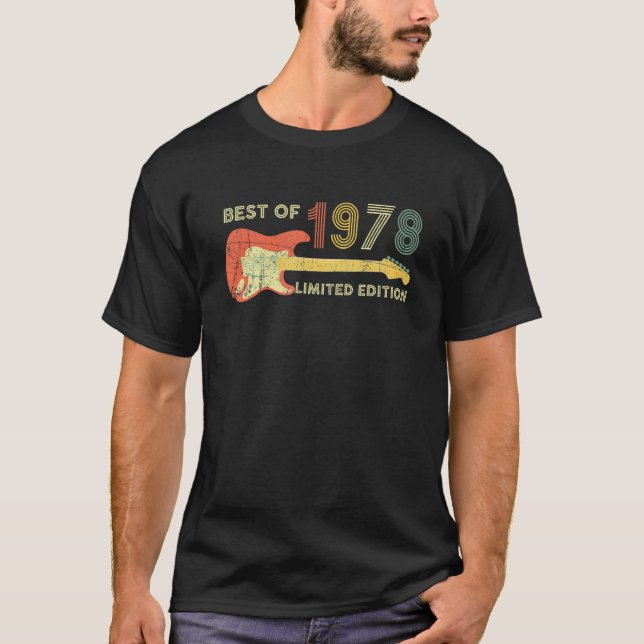 Best of 1978 , Gitarre 44. Geburtstag T-Shirt (Vorderseite)