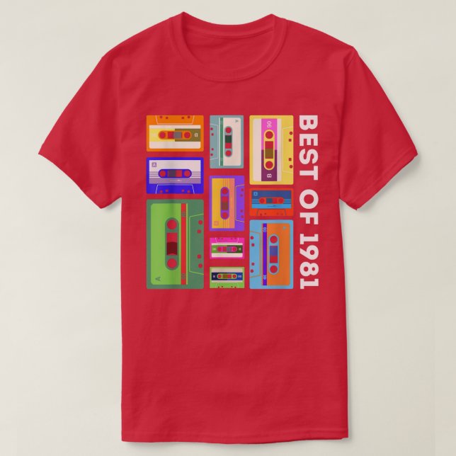 Best of 1981 Cassette Tape Shirt 80er 90s Retro Mi (Design vorne)
