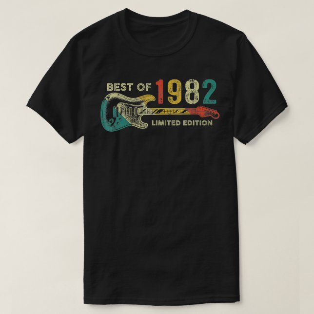 Best of 1982 Birthday Gifts Guitar Player 40 th Bi T-Shirt (Design vorne)
