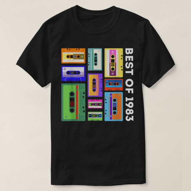 Best of 1983 Cassette Tape Shirt 80er 90s Retro Mi (Design vorne)