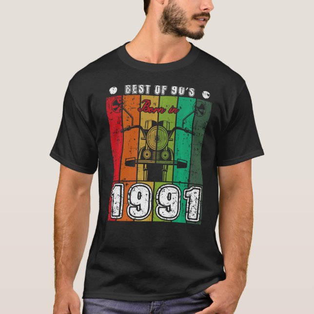 Best of 90's Geboren 1991 Classic Motorrad Birth T-Shirt (Vorderseite)