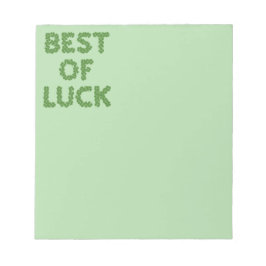 Best of Luck Clovers Greeting Notizblock