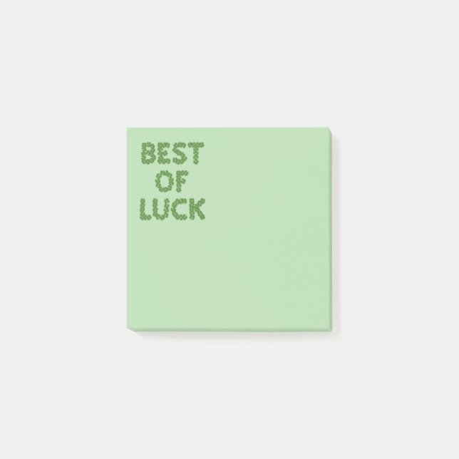 Best of Luck Clovers Greeting Post-it Klebezettel (Vorderseite)