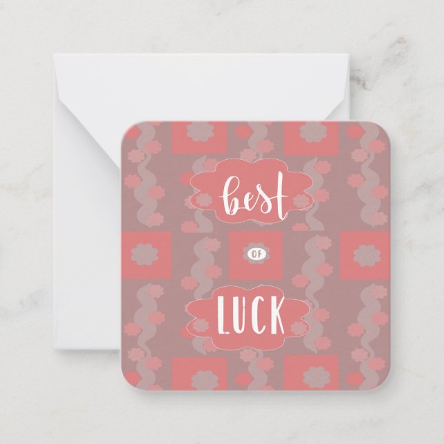 Best of Luck Note Card Mitteilungskarte (Vorderseite)