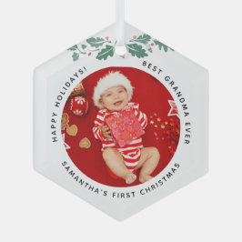 Best Oma Ever Baby Foto Ornament Aus Glas
