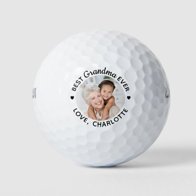 Best Oma Ever Modernes Personalisiertes Foto Wilso Golfball (Vorderseite)