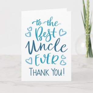 Best Oncle Ever Danke für Typografie in Blau Karte