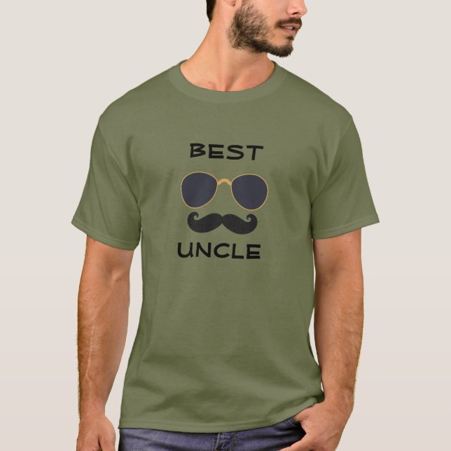 Best Onkel, Funny Mustache, Mens T-Shirt (Vorderseite)