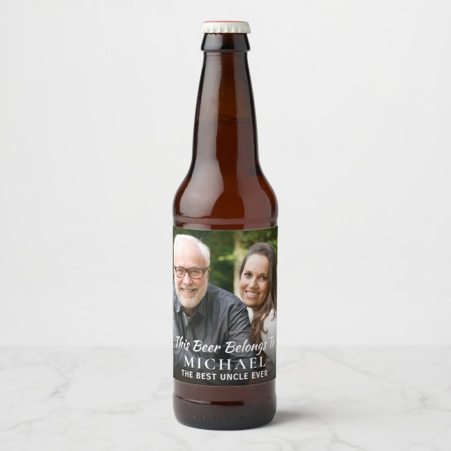 Best Onkel je Foto Personalisiert Bierflaschenetikett (Vorderseite)