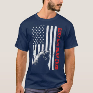 Best Opa Bear je USA American Flag Vatertag T-Shirt