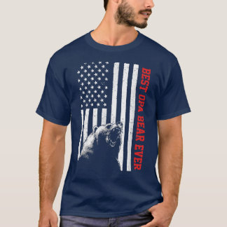 Best Opa Bear je USA American Flag Vatertag T-Shirt