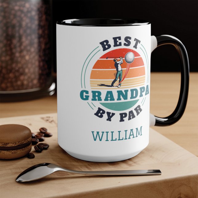 Best Opa by Par Retro Golfspielen Personalisiert Tasse (Von Creator hochgeladen)