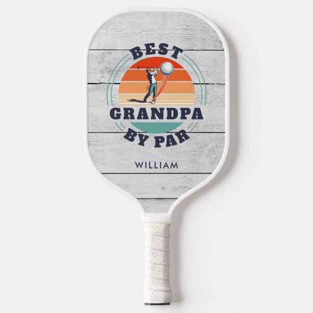Best Opa by Par Vaters Day Golfag Custom Pickleball Schläger (Vorderseite)