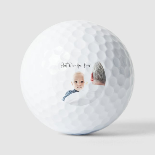 Best Opa je Custom Foto Script Modern Golfball (Vorderseite)