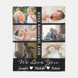 Best Opa je Custom Fotos Großkinder Name Fleecedecke