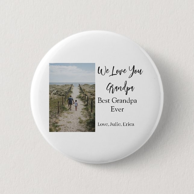 Best Opa jemals Großeltern Foto Geschenke Klassike Button (Vorderseite)