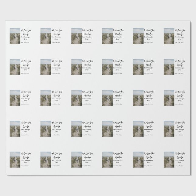 Best Opa jemals Großeltern Foto Geschenke Klassike Geschenkpapier (Flach)