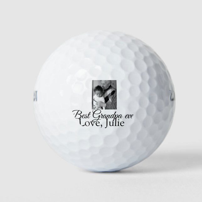 Best Opa jemals Großeltern Foto Geschenke Klassike Golfball (Vorderseite)