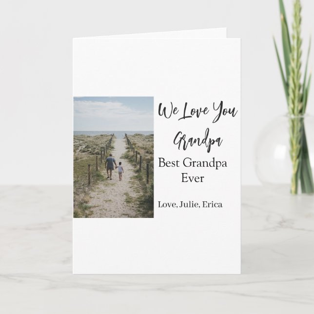 Best Opa jemals Großeltern Foto Geschenke Klassike Karte (Vorderseite)