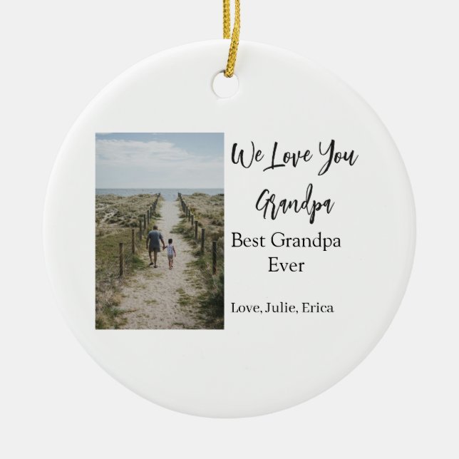 Best Opa jemals Großeltern Foto Geschenke Klassike Keramik Ornament (Vorne)