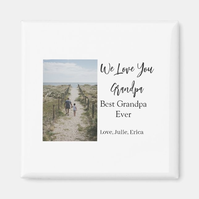 Best Opa jemals Großeltern Foto Geschenke Klassike Magnet (Vorne)