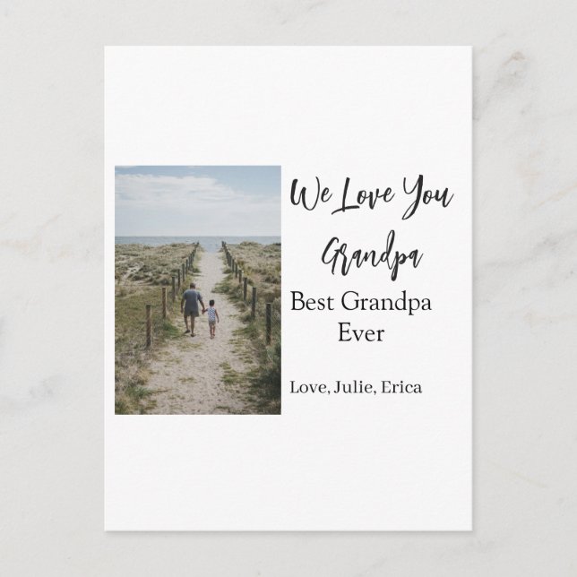 Best Opa jemals Großeltern Foto Geschenke Klassike Postkarte (Vorderseite)