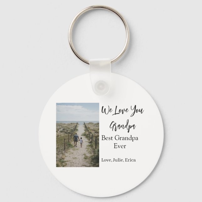 Best Opa jemals Großeltern Foto Geschenke Klassike Schlüsselanhänger (Vorderseite)