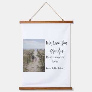 Best Opa jemals Großeltern Foto Geschenke Klassike Wandteppich Mit Holzrahmen