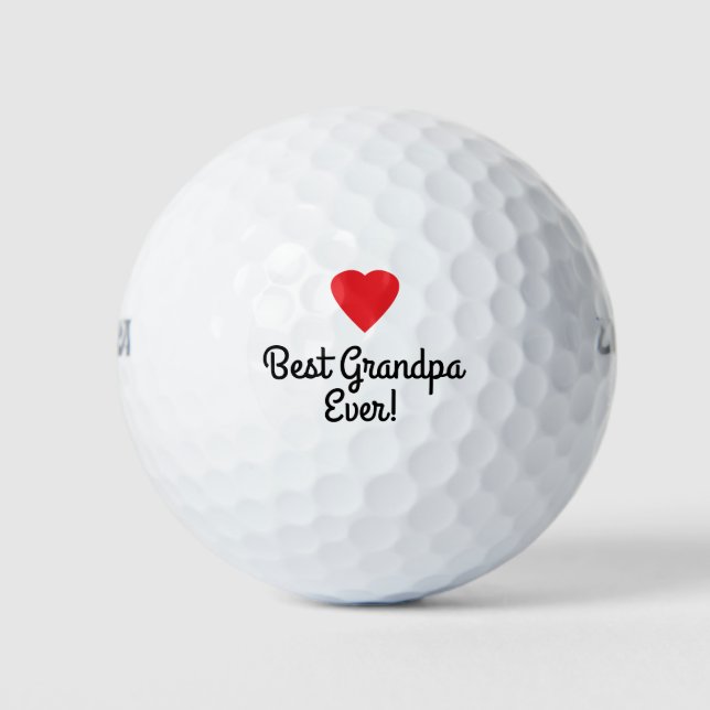Best Opa jemals Red Heart Golf Balls Golfball (Vorderseite)
