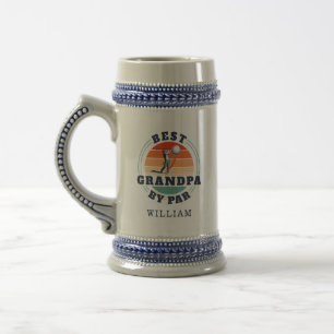 Best Opa Par Retro Golfplatz Vater Personalisiert Bierglas