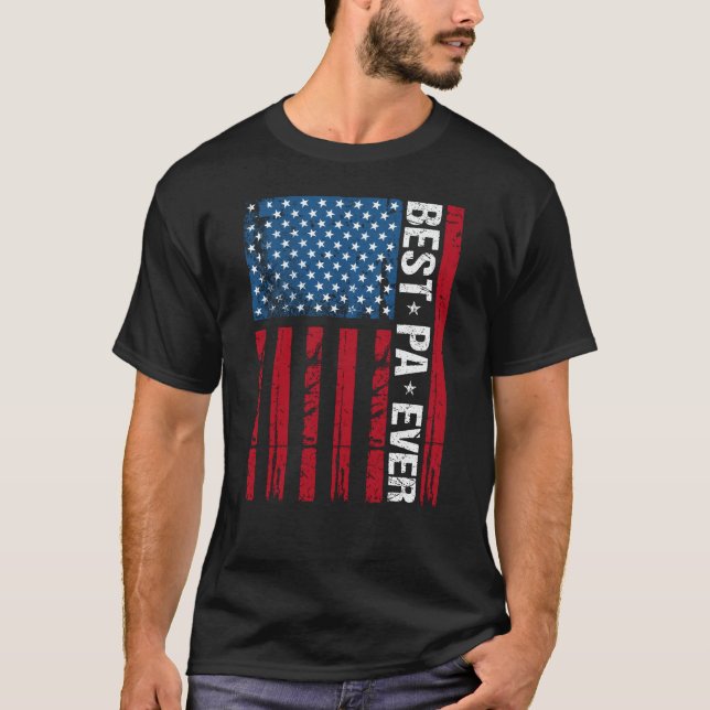 Best Pa je US Flag Grandpa Vathers Day Geschenk T-Shirt (Vorderseite)
