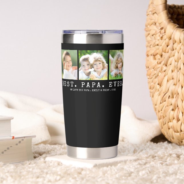 BEST PAPA ALLER 3 Fotos Personalisiert Thermobecher (Wohnzimmer (gedreht))