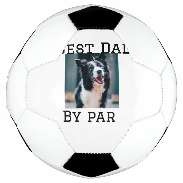 Best Papa by Par Hund Haustier Foto modern einfach Fußball (Vorderseite)