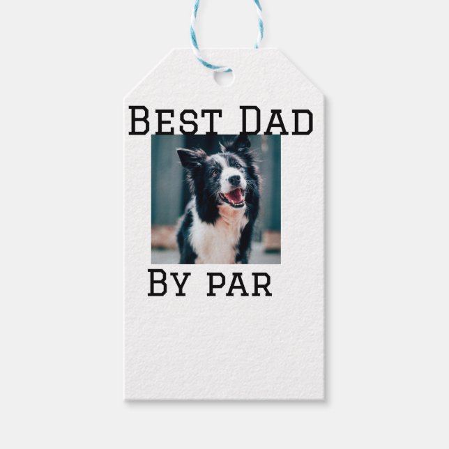 Best Papa by Par Hund Haustier Foto modern einfach Geschenkanhänger (Vorderseite)