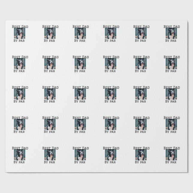 Best Papa by Par Hund Haustier Foto modern einfach Geschenkpapier (Flach)