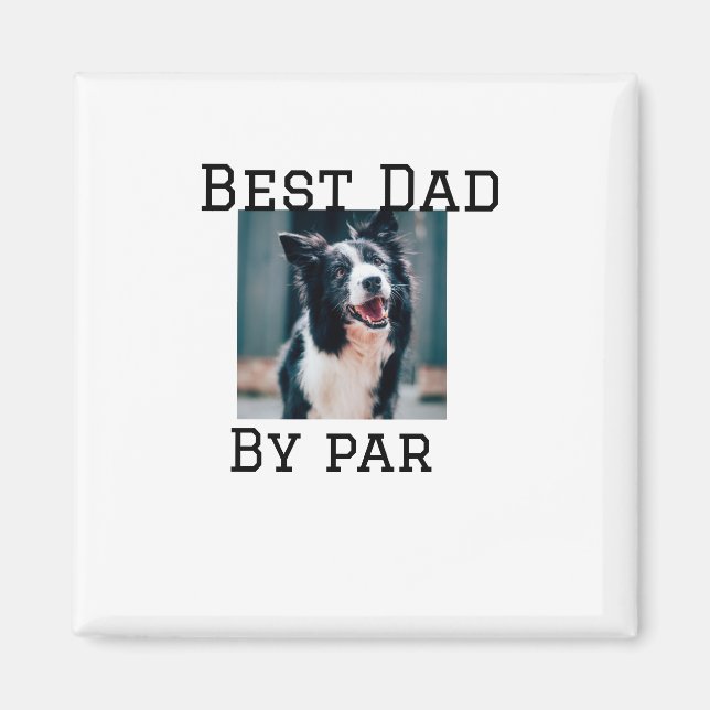 Best Papa by Par Hund Haustier Foto modern einfach Magnet (Vorne)