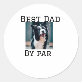 Best Papa by Par Hund Haustier Foto modern einfach Runder Aufkleber
