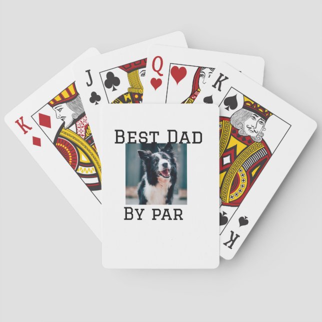 Best Papa by Par Hund Haustier Foto modern einfach Spielkarten (Rückseite)