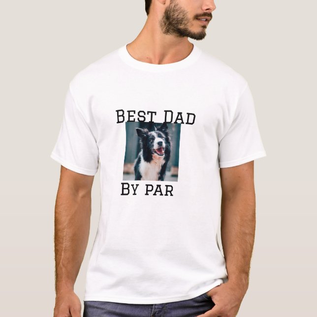 Best Papa by Par Hund Haustier Foto modern einfach T-Shirt (Vorderseite)
