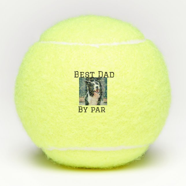 Best Papa by Par Hund Haustier Foto modern einfach Tennisbälle (Vorderseite)