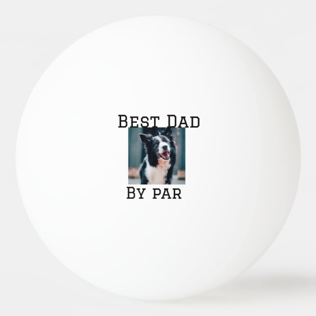 Best Papa by Par Hund Haustier Foto modern einfach Tischtennisball (Vorderseite)