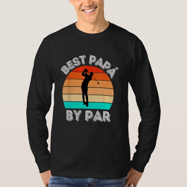 Best Papá By Par Retro Sunset Parody T-Shirt (Vorderseite)