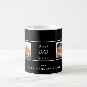 Best Papa Custom Foto Collage Schwarz-weiß Kaffeetasse