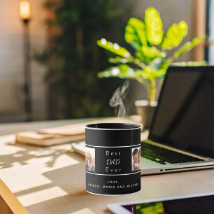 Best Papa Custom Foto Collage Schwarz-weiß Tasse