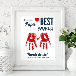 Best Papa DIY Handprint Vorlage Poster