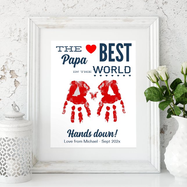 Best Papa DIY Handprint Vorlage Poster (Von Creator hochgeladen)